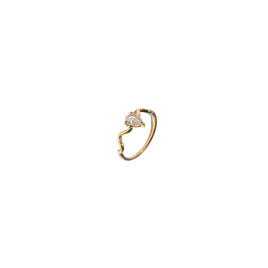 Anillo fino ondulado con circonita