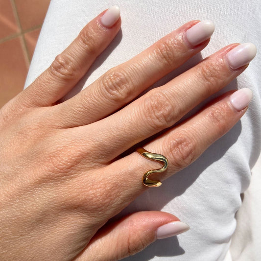 Anillo geométrico wave