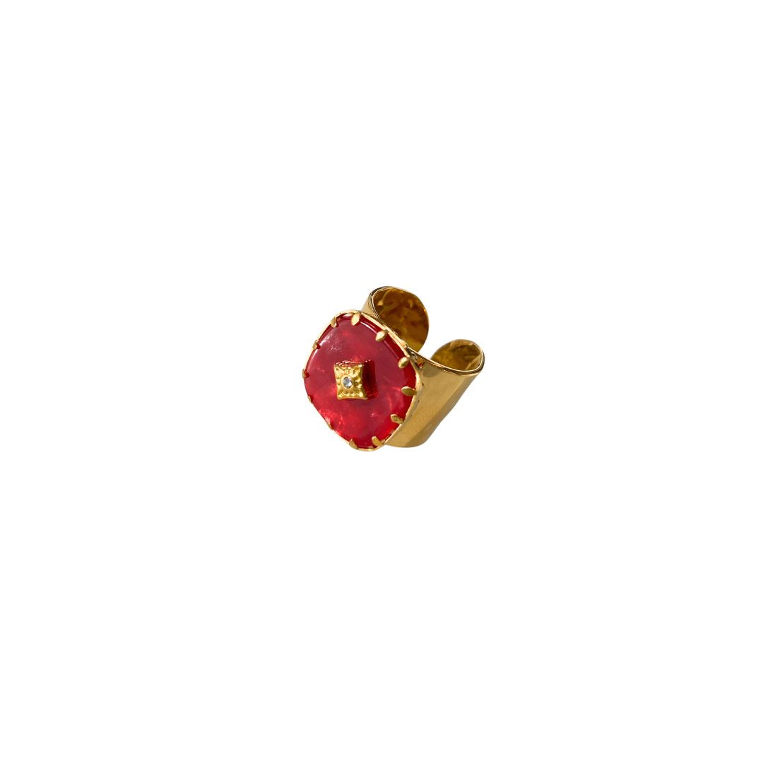 Anillo grueso cuadrado estilo vintage